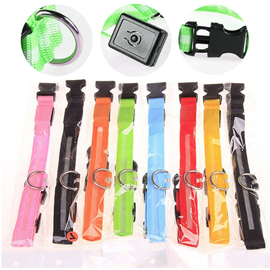 USB Rechargeable Luminous Collar Adjustable Led Glowing Dog Collar for Large Small Dogs Cat Night Light Collar Pet Safety Harness